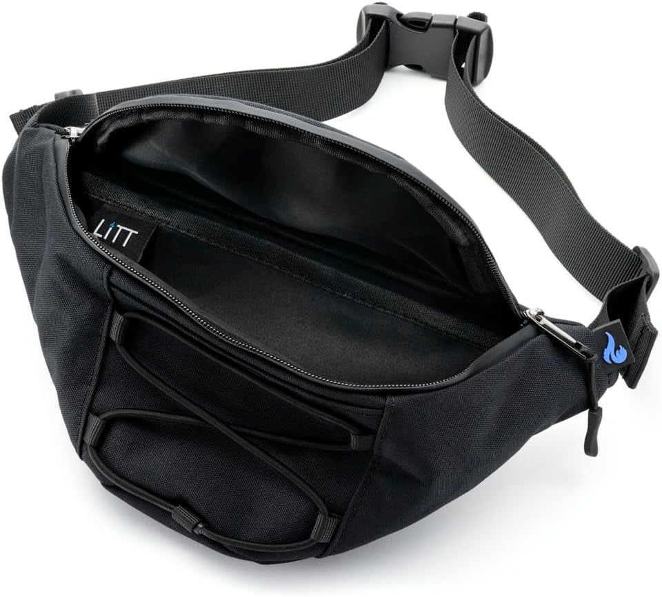 LITT - Stash Bum Bag - Carbon Lined Stash Bum Bag Adjustable Strap and Discreet Storage