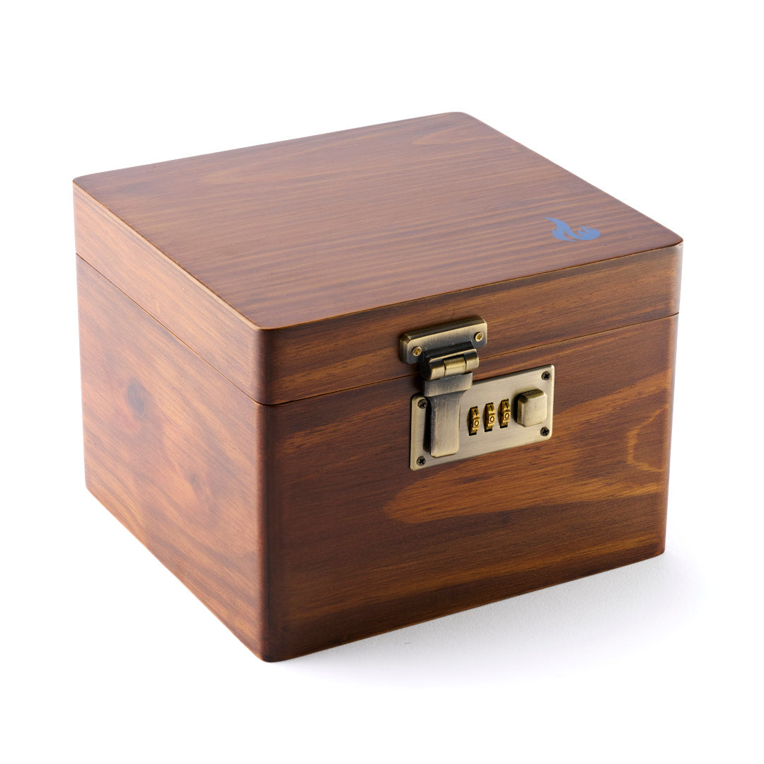 LITT - Stash Box Set with Glass Jar, Hidden Tray, and Storage Box (Brown)