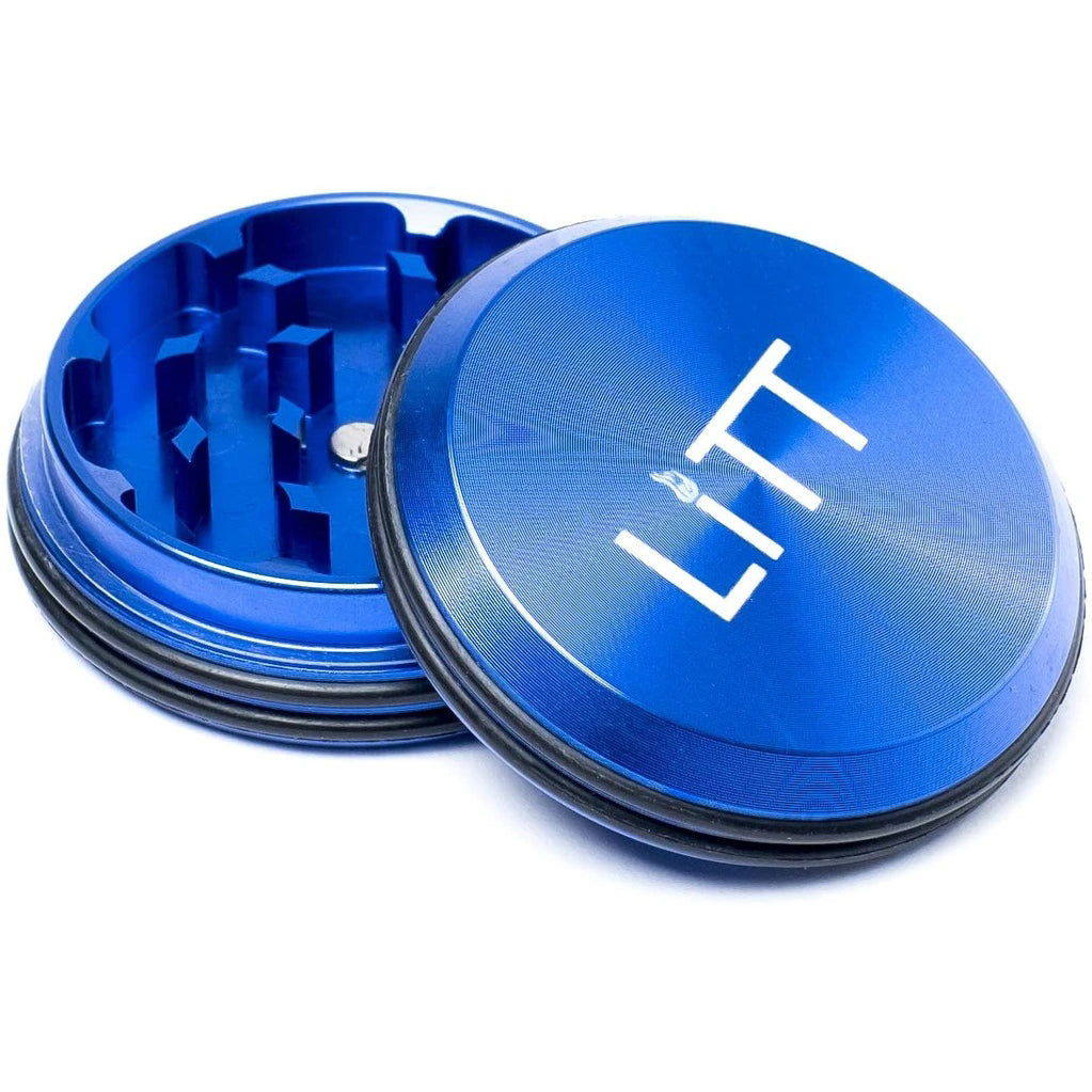 Flat Aluminium Two-Part Grinder (Blue)
