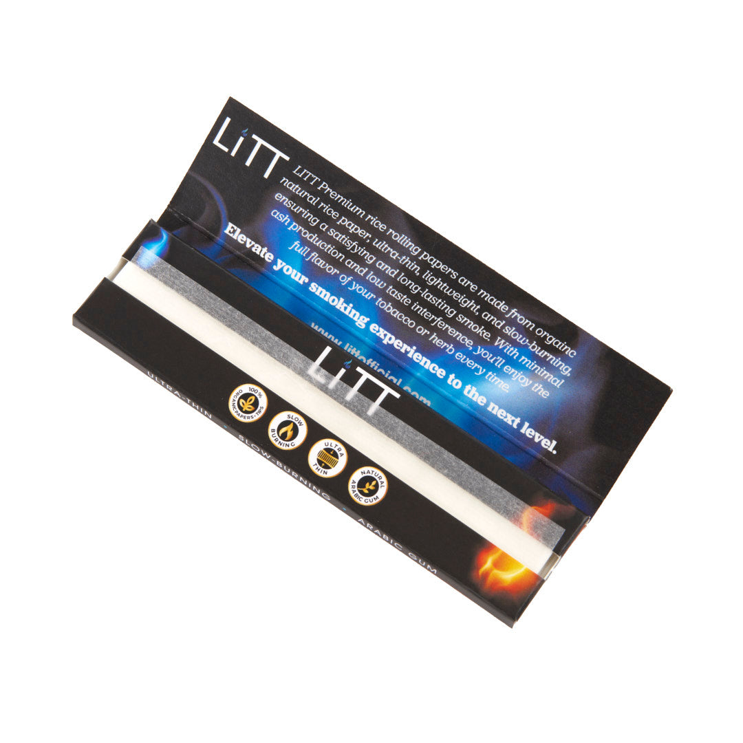 LITT - Premium Rice Rolling Papers - King-size Rolling papers available with Tips and with in-built rolling tray